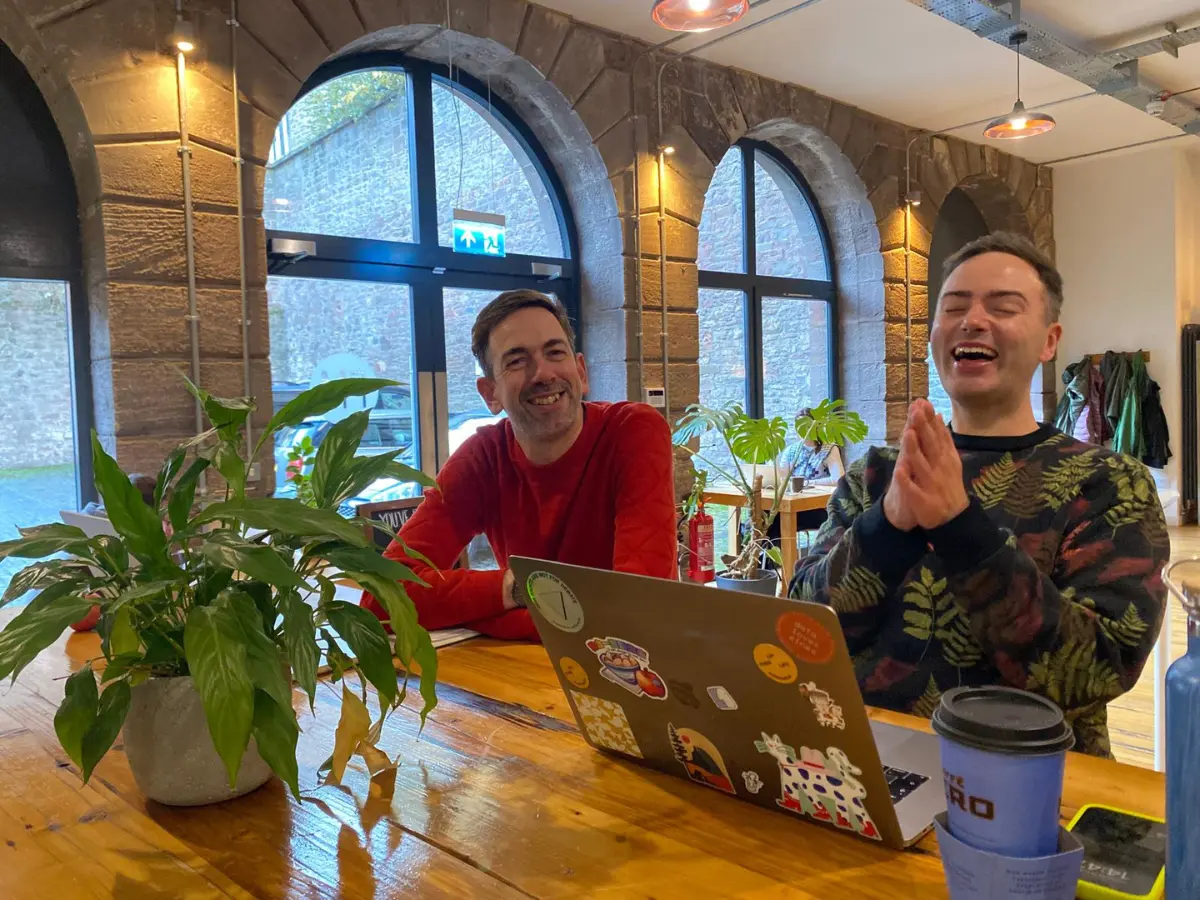 Members working at coworking desks